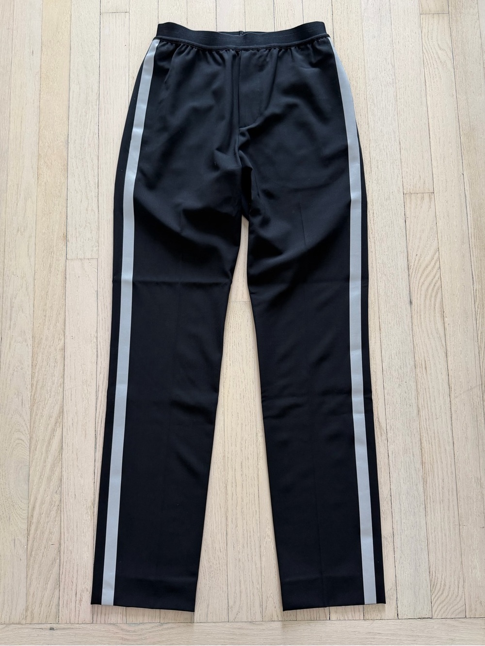 Helmut Lang Reflective Stripe Stretch Wool Pants Sz XS